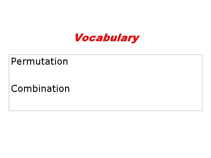 Vocabulary Permutation Combination 