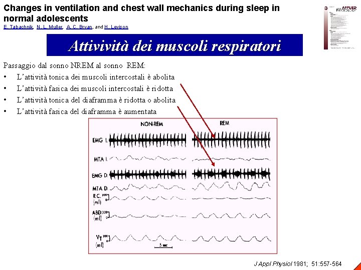 Changes in ventilation and chest wall mechanics during sleep in normal adolescents E. Tabachnik,