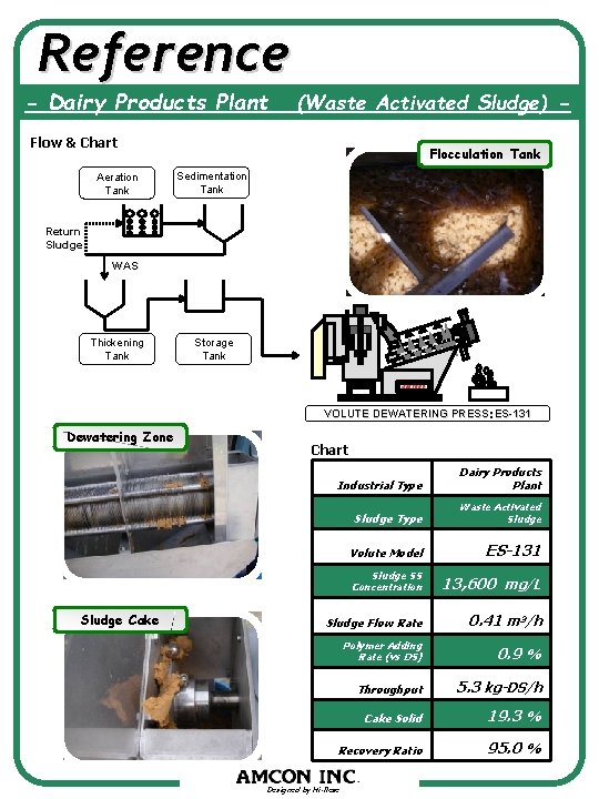 Reference - Dairy Products Plant (Waste Activated Sludge) - Flow & Chart Aeration Tank