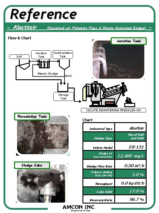 Reference - Abattoir (Dissolved-air Flotation Floss & Waste Activated Sludge) Flow & Chart DAF