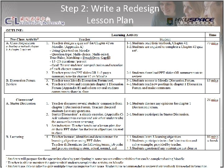 Step 2: Write a Redesign Lesson Plan 