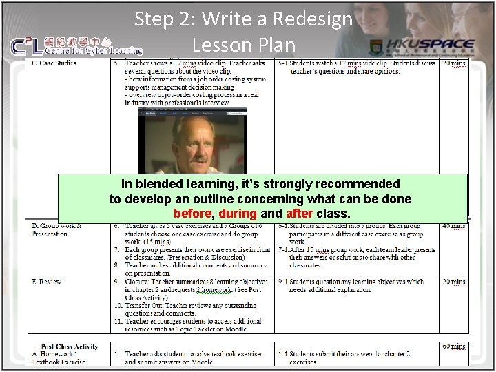 Step 2: Write a Redesign Lesson Plan In blended learning, it’s strongly recommended to