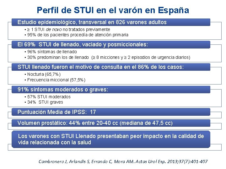 Perfil de STUI en el varón en España Estudio epidemiológico, transversal en 826 varones