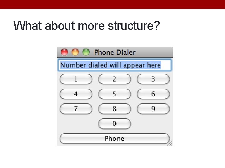 What about more structure? What about more structure?