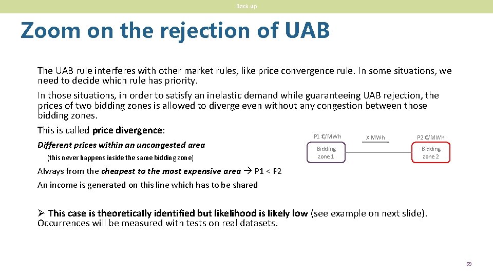 Back-up Zoom on the rejection of UAB The UAB rule interferes with other market