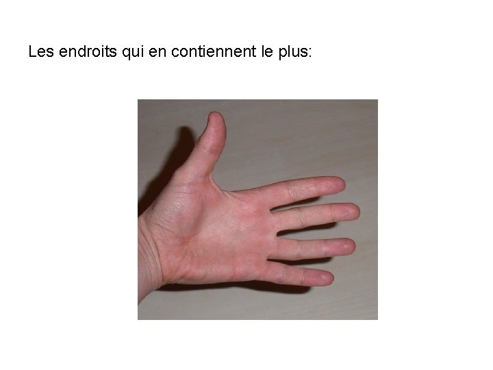 Les endroits qui en contiennent le plus: 