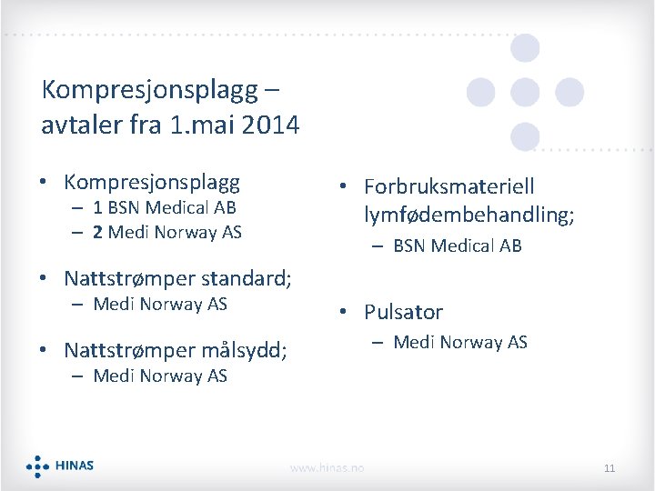 Kompresjonsplagg – avtaler fra 1. mai 2014 • Kompresjonsplagg – 1 BSN Medical AB