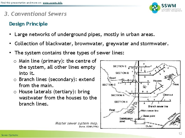 Find this presentation and more on: www. ssswm. info. 3. Conventional Sewers Design Principle