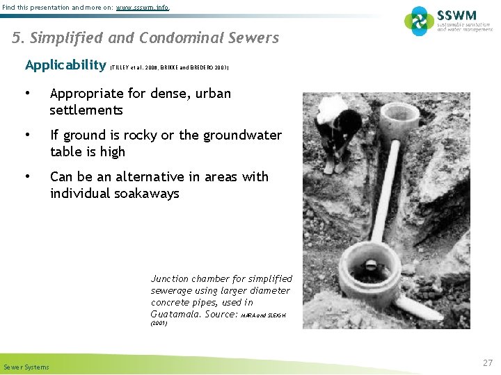 Find this presentation and more on: www. ssswm. info. 5. Simplified and Condominal Sewers