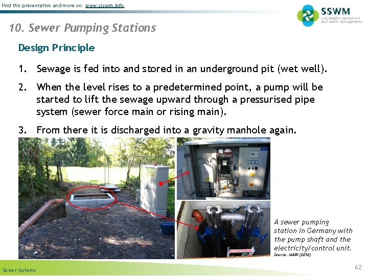 Find this presentation and more on: www. ssswm. info. 10. Sewer Pumping Stations Design