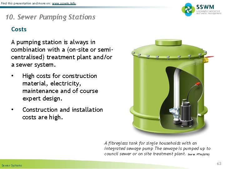 Find this presentation and more on: www. ssswm. info. 10. Sewer Pumping Stations Costs