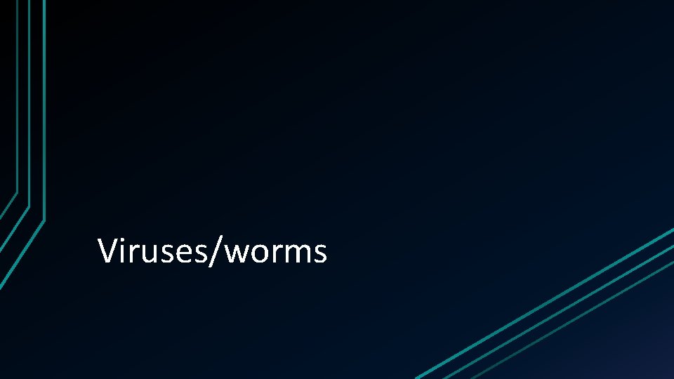 Viruses/worms 