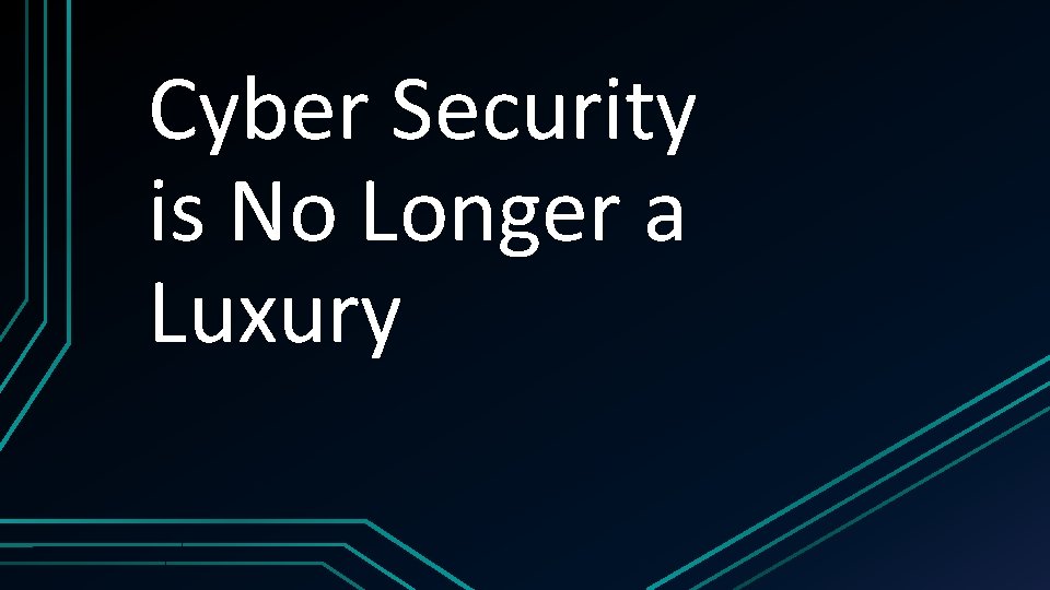 Cyber Security is No Longer a Luxury 