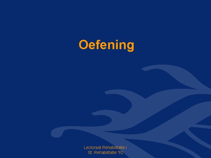 Oefening Lectoraat Rehabilitatie / St. Rehabilitatie '92 