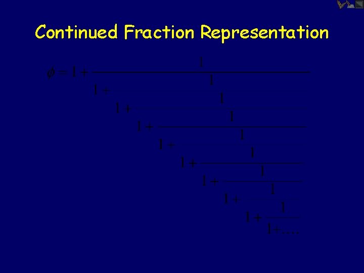 Continued Fraction Representation 