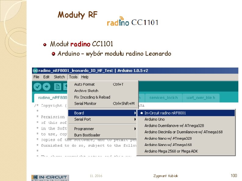 Moduły RF Moduł radino CC 1101 Arduino – wybór modułu radino Leonardo 11. 2016
