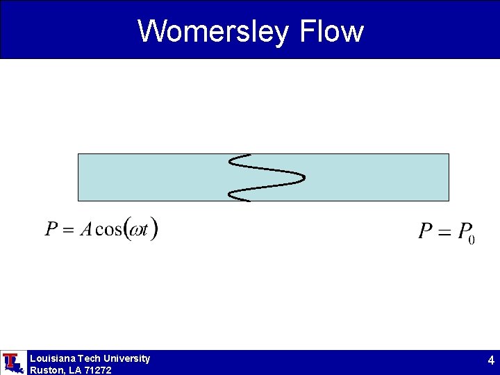 Womersley Flow Louisiana Tech University Ruston, LA 71272 4 