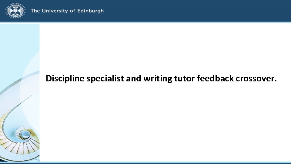 Discipline specialist and writing tutor feedback crossover. 
