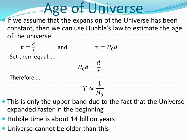  Age of Universe 