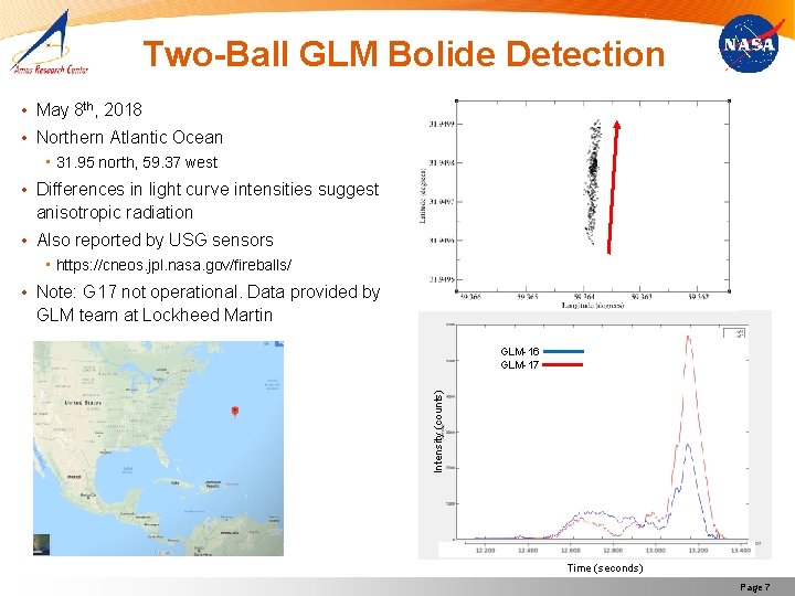 Two-Ball GLM Bolide Detection • May 8 th, 2018 • Northern Atlantic Ocean •