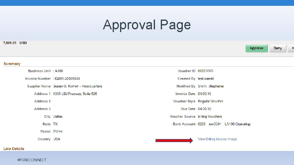 Approval Page #PSRECONNECT Approval Page #PSRECONNECT