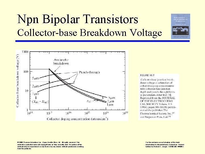 Npn Bipolar Transistors Collector-base Breakdown Voltage © 2002 Pearson Education, Inc. , Upper Saddle