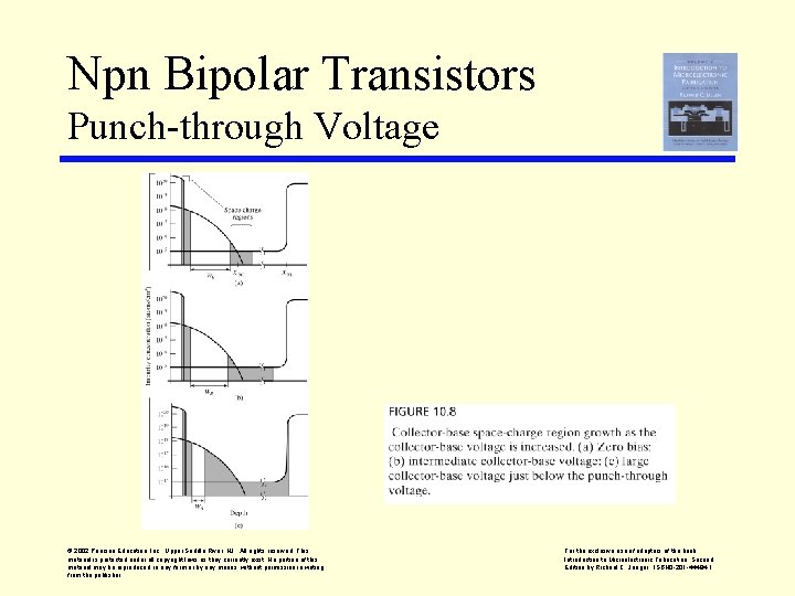 Npn Bipolar Transistors Punch-through Voltage © 2002 Pearson Education, Inc. , Upper Saddle River,