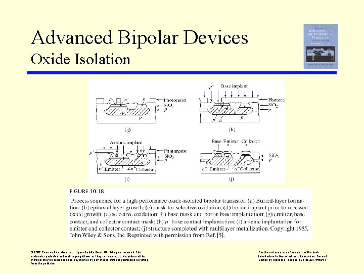 Advanced Bipolar Devices Oxide Isolation © 2002 Pearson Education, Inc. , Upper Saddle River,