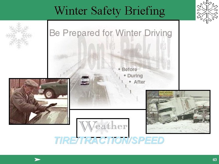 Winter Safety Briefing TIRE/TRACTION/SPEED 63 