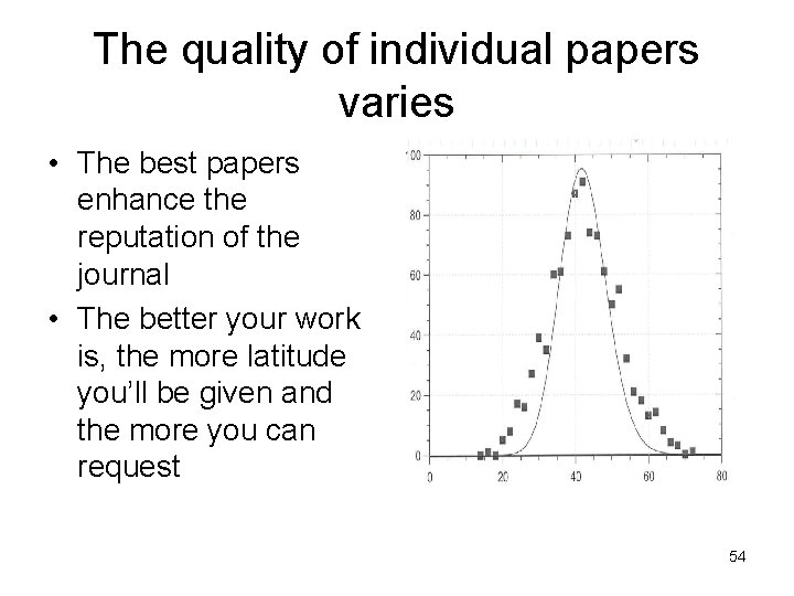 The quality of individual papers varies • The best papers enhance the reputation of