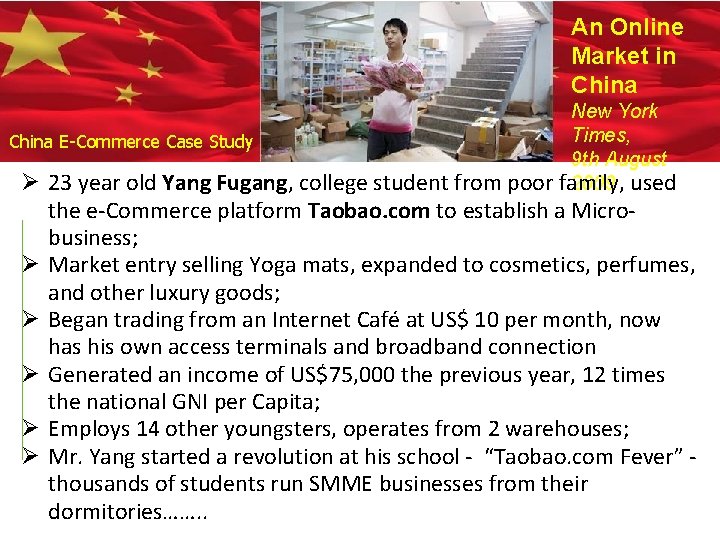 An Online Market in China New York Times, China E-Commerce Case Study 9 th