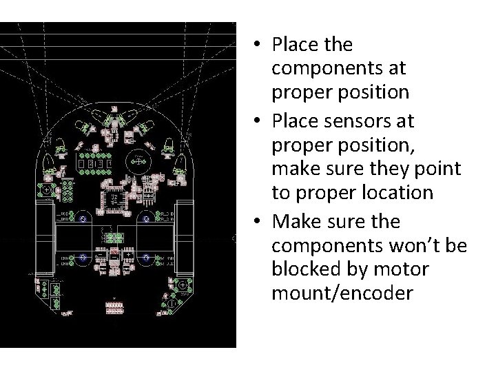  • Place the components at proper position • Place sensors at proper position,