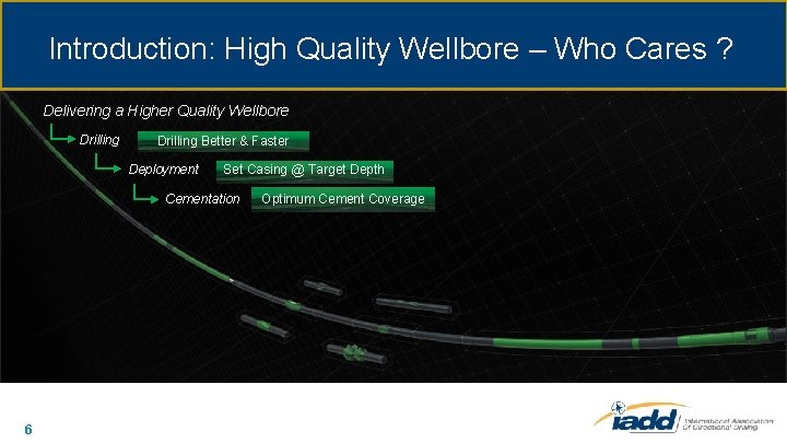 Introduction: High Quality Wellbore – Who Cares ? Delivering a Higher Quality Wellbore Drilling