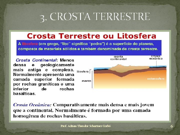 3. CROSTA TERRESTRE Prof. Adrian Theodor Schartner Corbó 6 