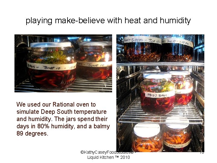 playing make-believe with heat and humidity We used our Rational oven to simulate Deep