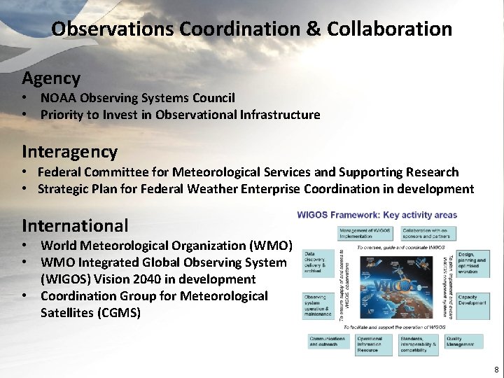Observations Coordination & Collaboration Agency • NOAA Observing Systems Council • Priority to Invest