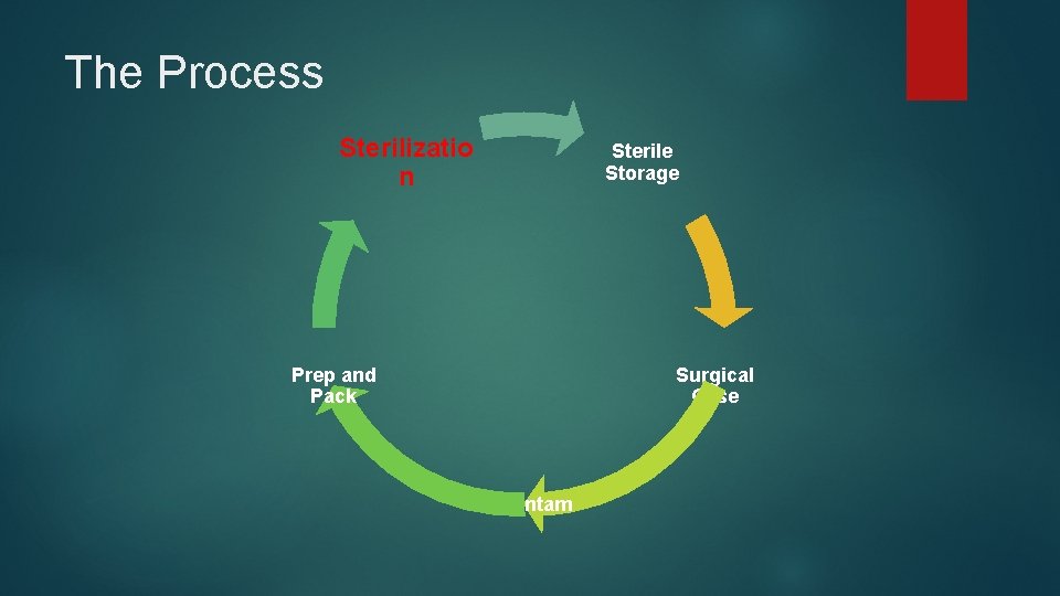 The Process Sterilizatio n Sterile Storage Prep and Pack Surgical Case Decontam 