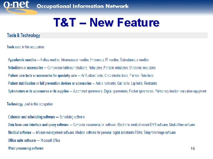 T&T – New Feature 16 