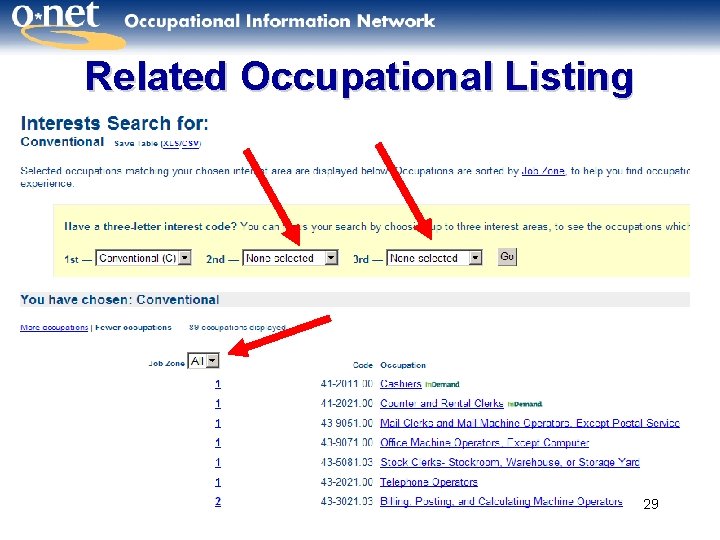 Related Occupational Listing 29 