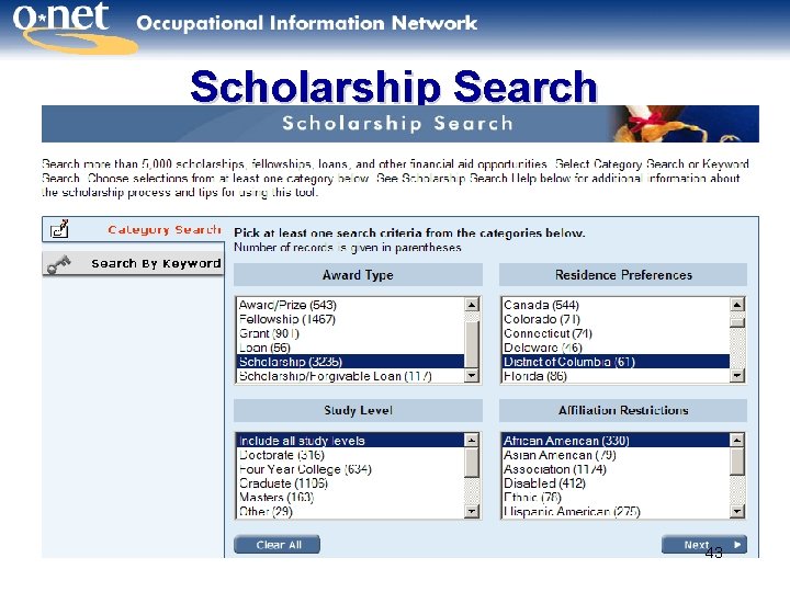 Scholarship Search 43 