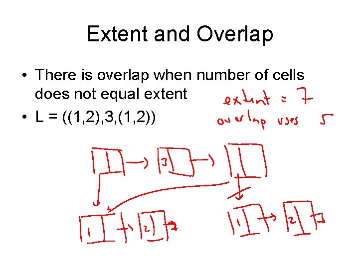 Extent and Overlap • There is overlap when number of cells does not equal
