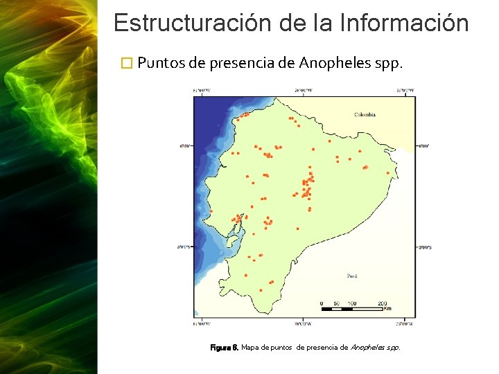 Estructuración de la Información � Puntos de presencia de Anopheles spp. Figura 6. Mapa