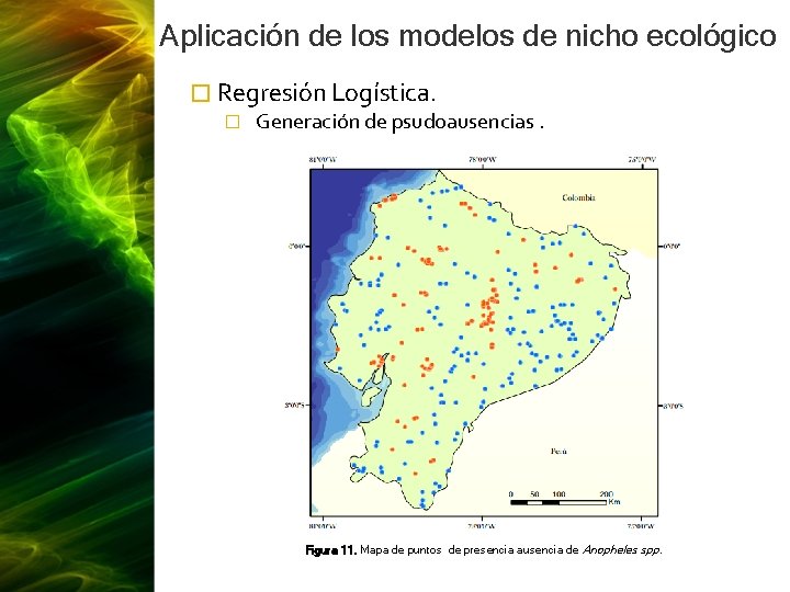 Aplicación de los modelos de nicho ecológico � Regresión Logística. � Generación de psudoausencias.