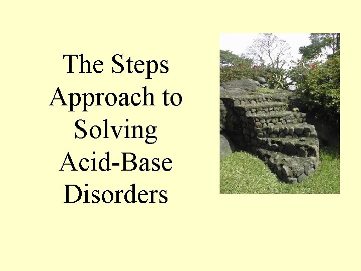 The Steps Approach to Solving Acid-Base Disorders 