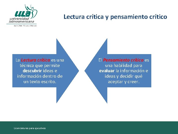 Lectura crítica y pensamiento crítico La Lectura crítica es una técnica que permite descubrir