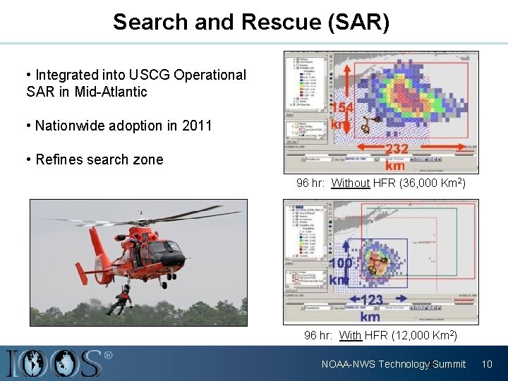 Search and Rescue (SAR) • Integrated into USCG Operational SAR in Mid-Atlantic • Nationwide