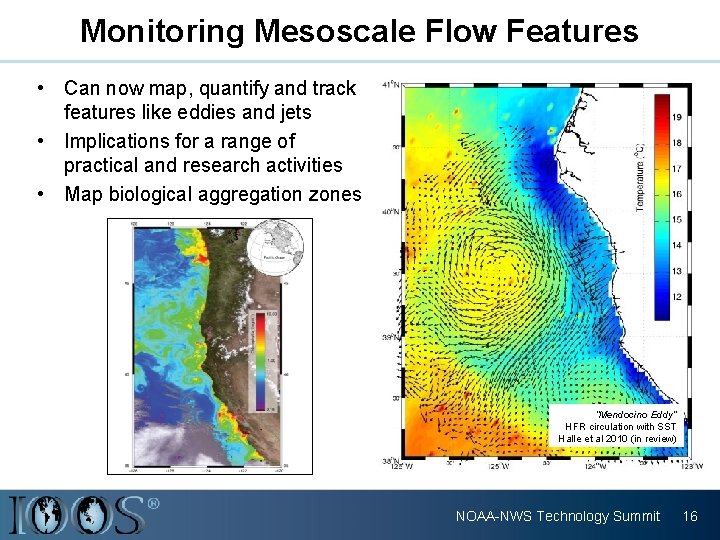 Monitoring Mesoscale Flow Features • Can now map, quantify and track features like eddies