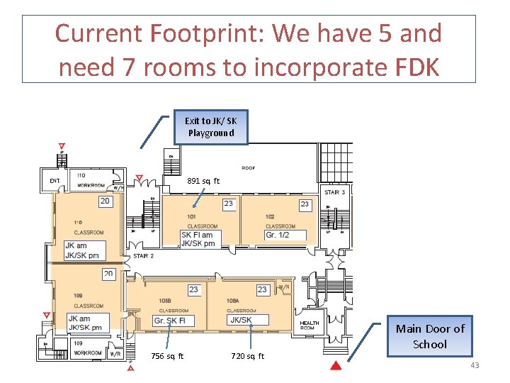 Current Footprint: We have 5 and need 7 rooms to incorporate FDK Exit to