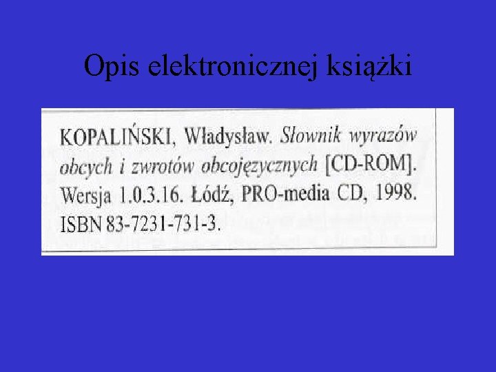 Opis elektronicznej książki 