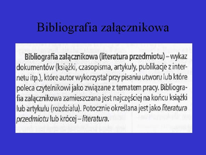 Bibliografia załącznikowa 